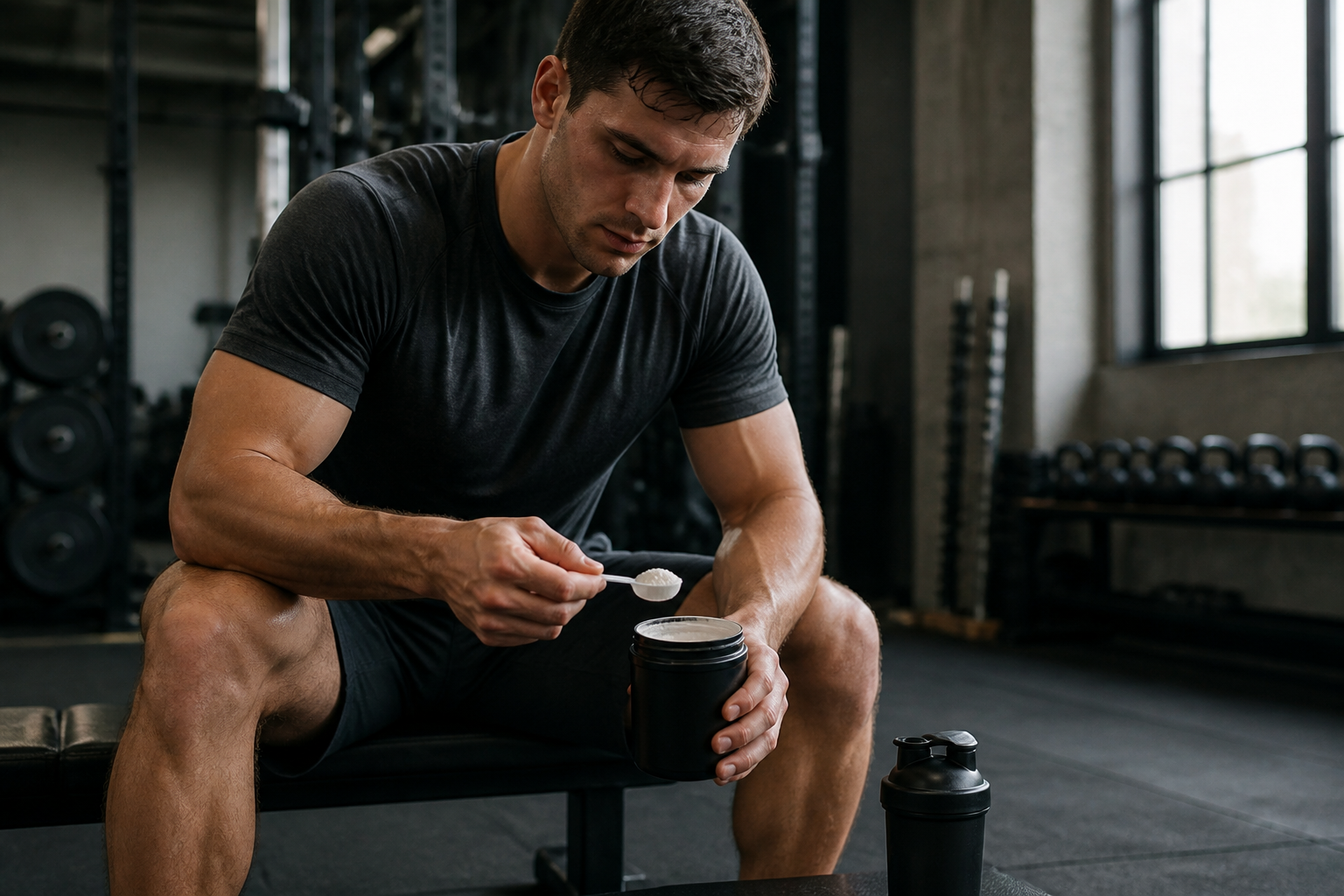 Fitness editorial image illustrating Creatine