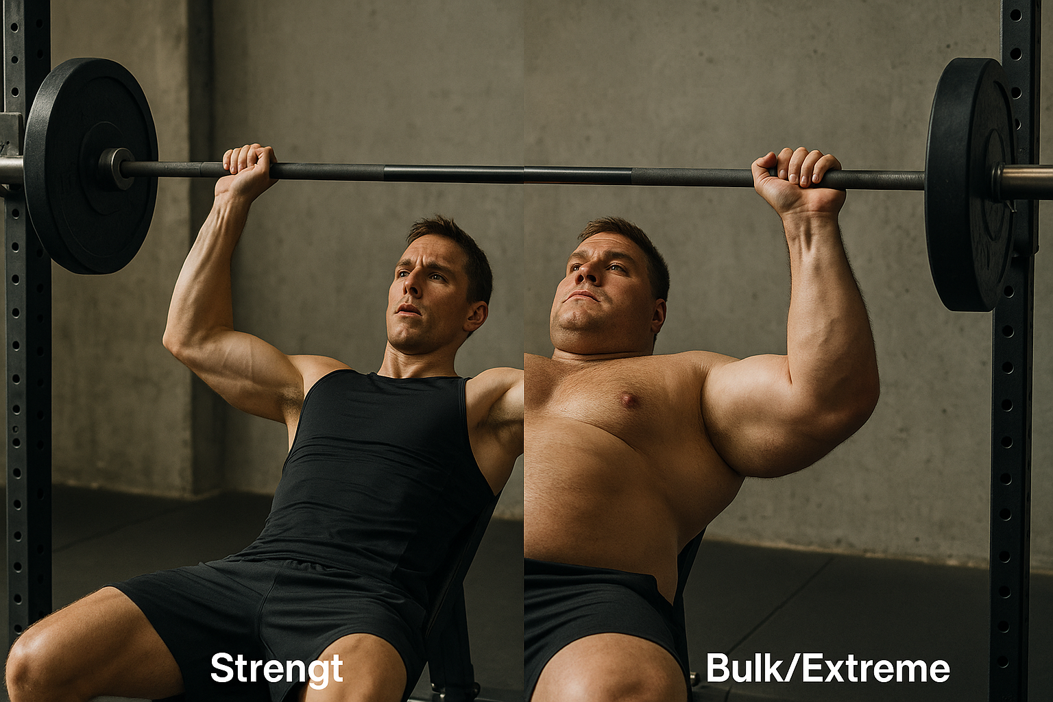 Fitness editorial image illustrating GoLab Strength vs Bulk Extreme