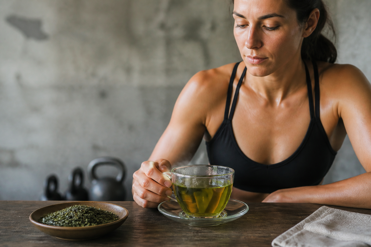 Fitness editorial image illustrating Green Tea Extract