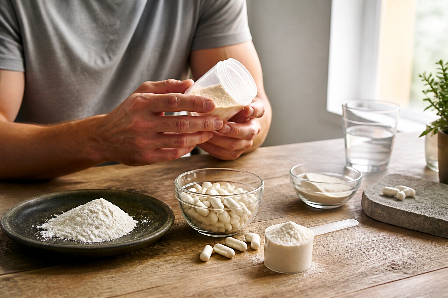 Unbranded supplement editorial image illustrating How to Read a Pre-Workout Label