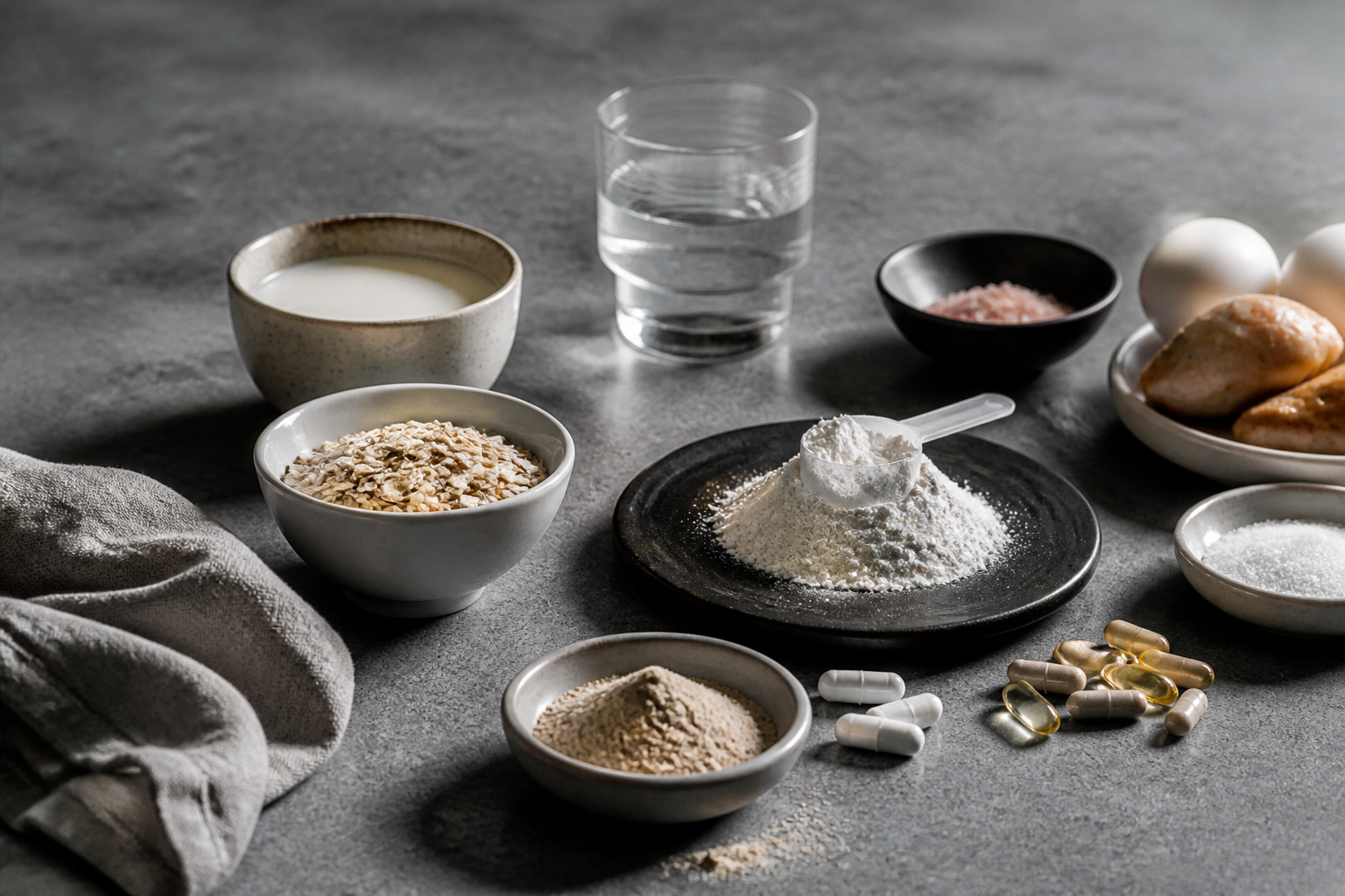 Unbranded supplement editorial image illustrating Recovery Supplements