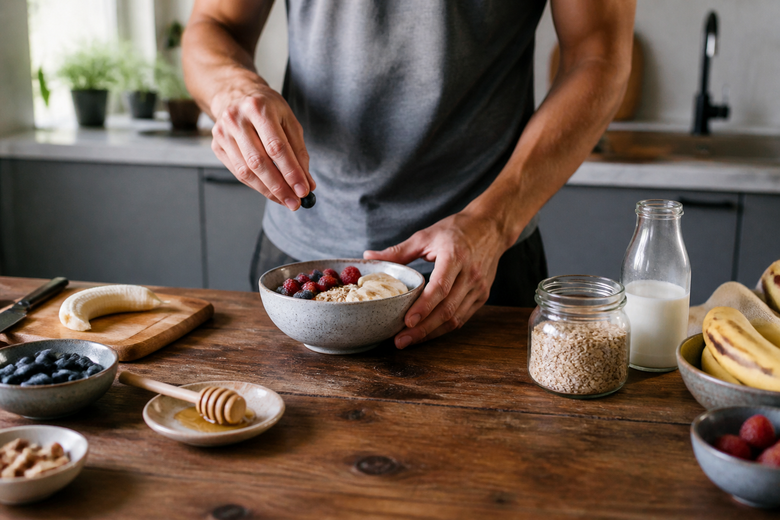 Editorial nutrition scene illustrating Sports Nutrition for Beginners