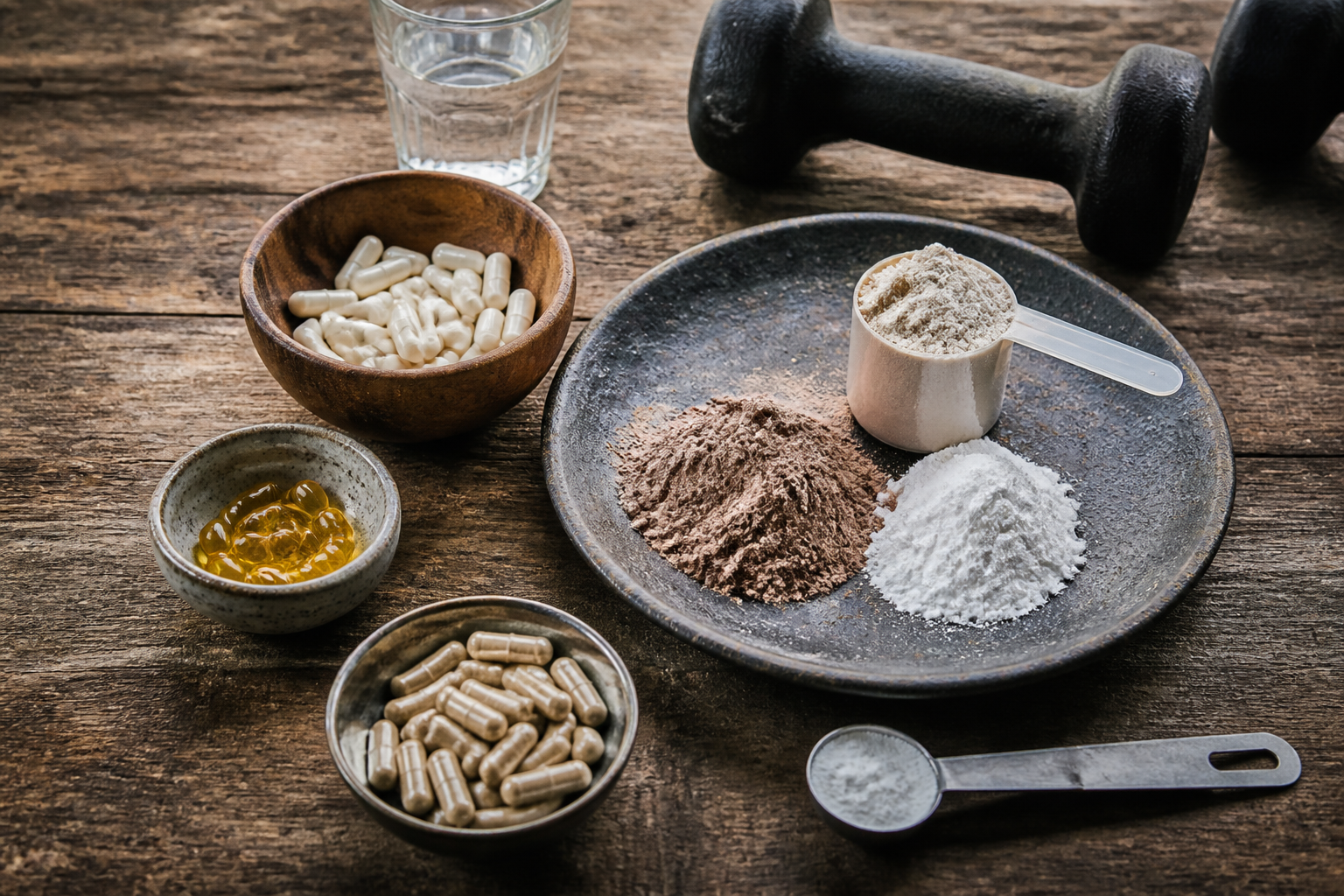 Unbranded supplement editorial image illustrating Sports Supplements
